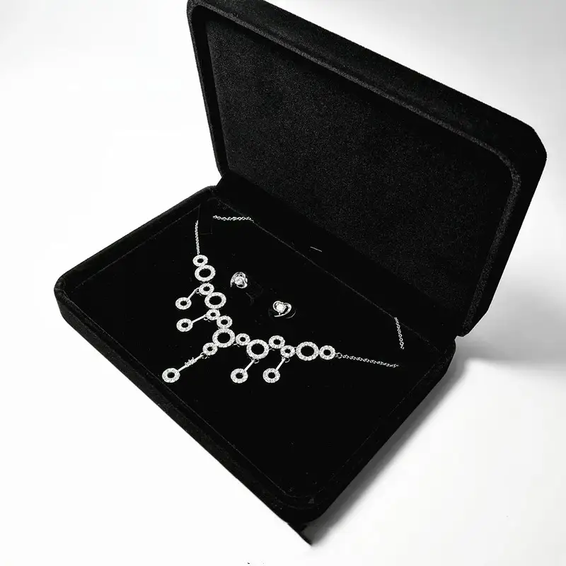 High-end Velvet Pearl 3 Piece Set Jewelry Box