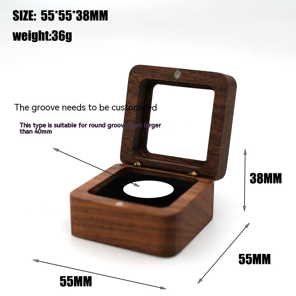 Walnut Commemorative Coin Box
