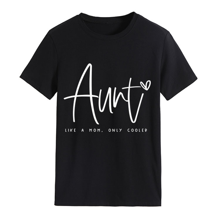 AUNT LIKE A MOM Fashion Round Neck Loose Short Sleeves