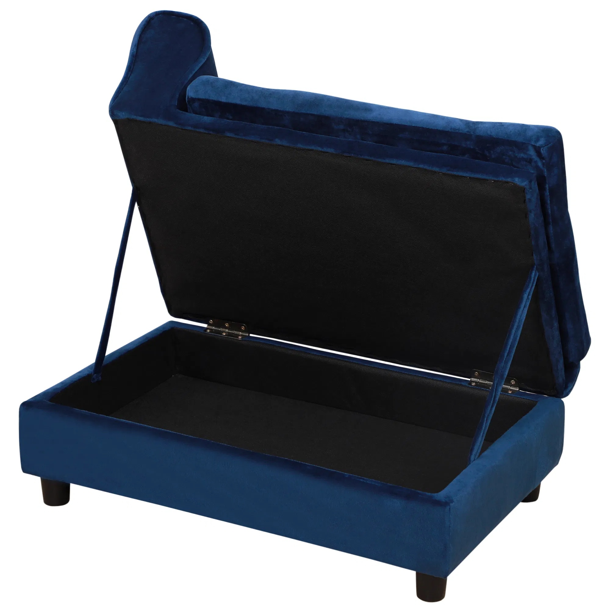Pet Sofa Bed With Storage, Cushy Couch For Cats And Small Dogs, Soft Foam Couch, Modern Pet Furniture, Blue — foto 9