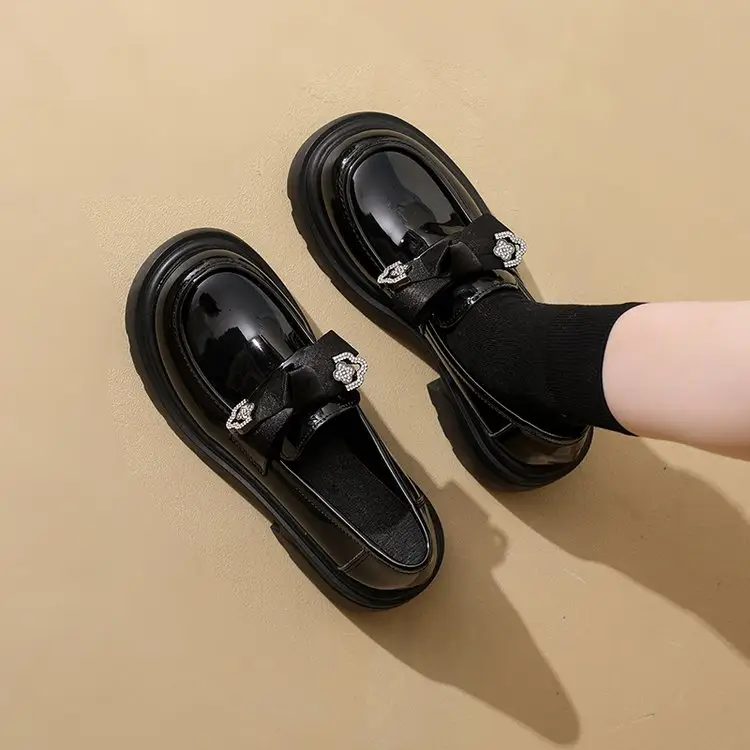 British Style Butterfly Rhinestone Loafers Women, 2026