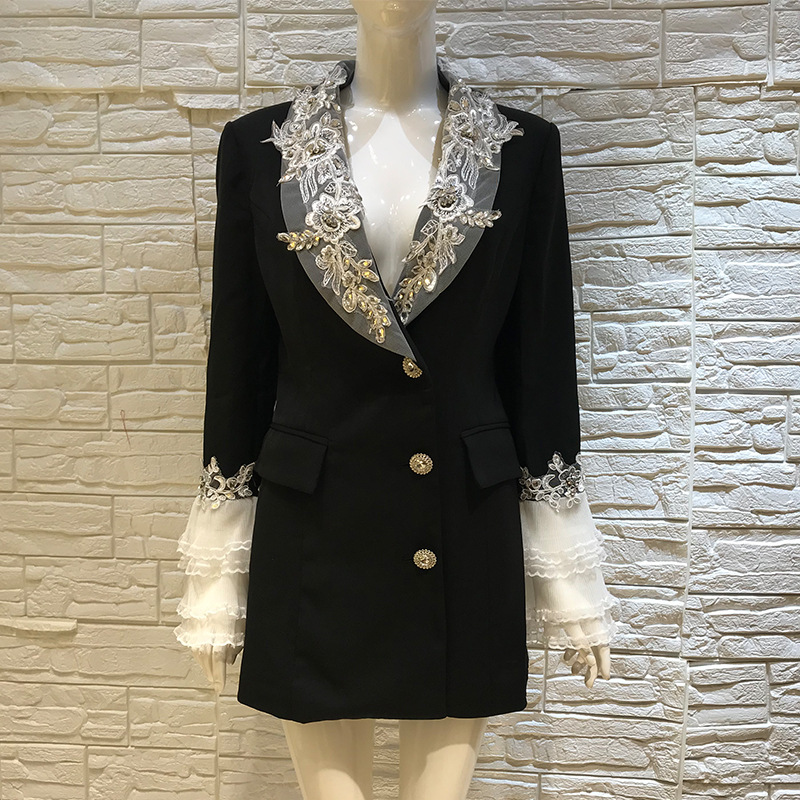 Embroidered Beaded Collar Suit Dress, picture 3 of 6