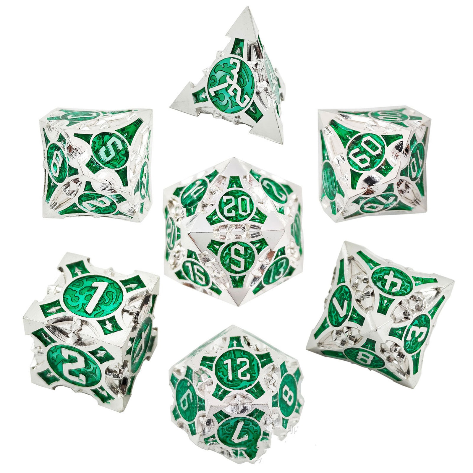 Metal dice solid set desktop game (imitation gold black)