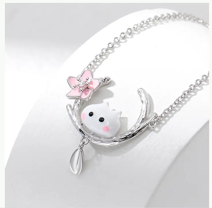 Flower Bud Peekaboo Necklace Female Wild And Cute