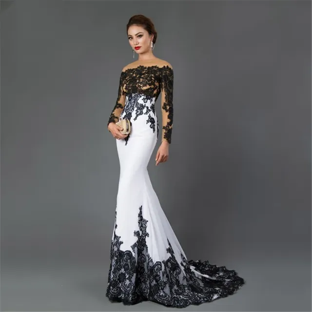Embroidered Lace Maxi Dress With Fishtail Slim Tail White - Shop at LoveMi