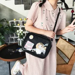 Cute Personality Transparent Girl Doll Bag - Black - View 1