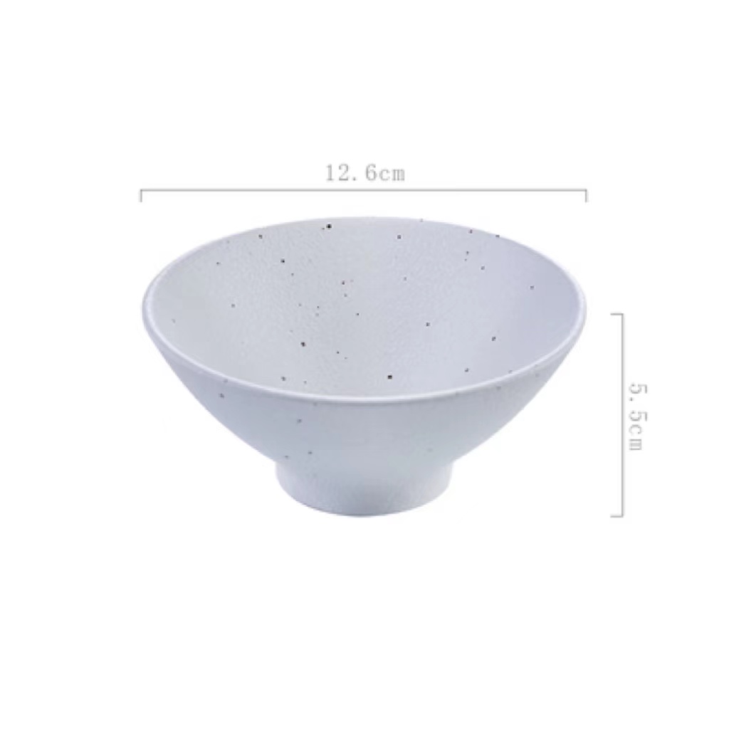 Title 12, Rice Bowl Ceramic Cutlery 5 Inch Bamboo Hat Poz...