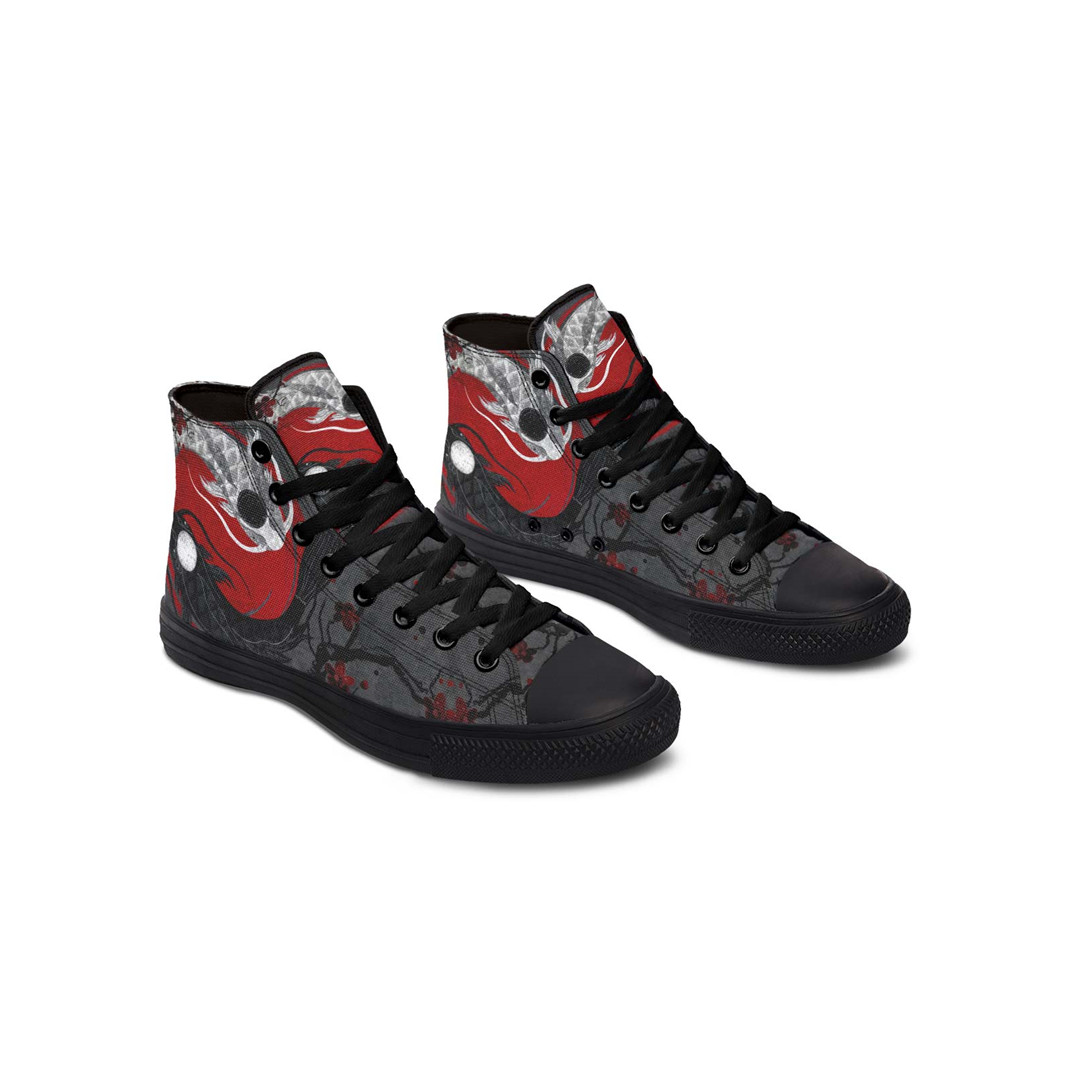 Printed Couple High Top Canvas Shoes