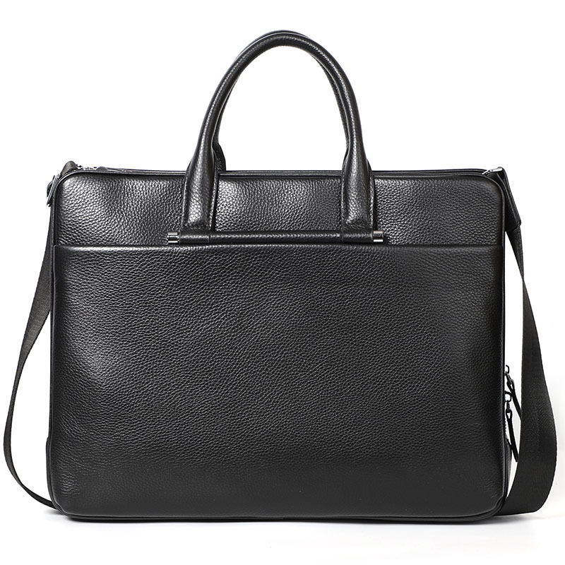 Men's Large Capacity Leather Briefcase Black - Shop at LoveMi