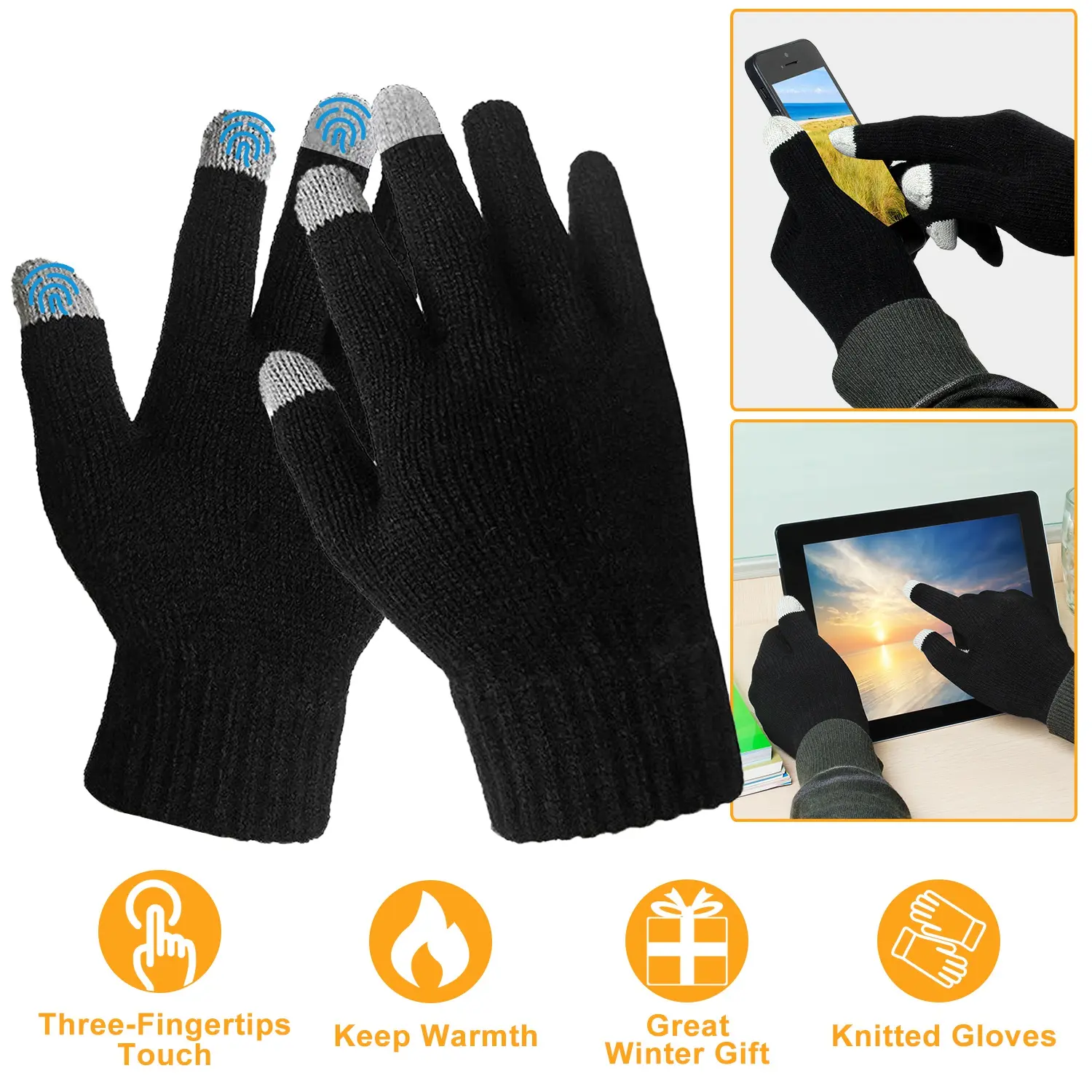 Unisex Touch Screen Gloves Full Finger Winter
