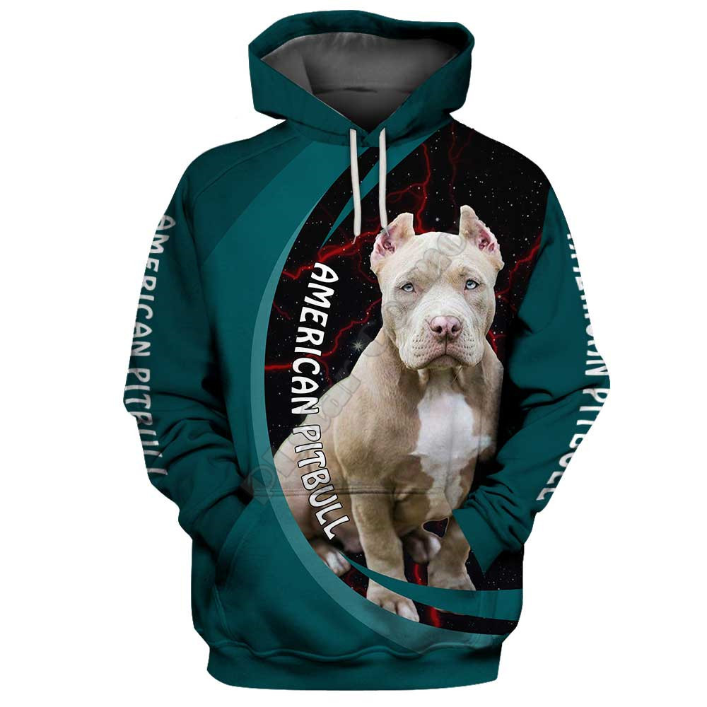 Title 8, 3D Digital Foreign Style Dog Print Crew Neck Ca...