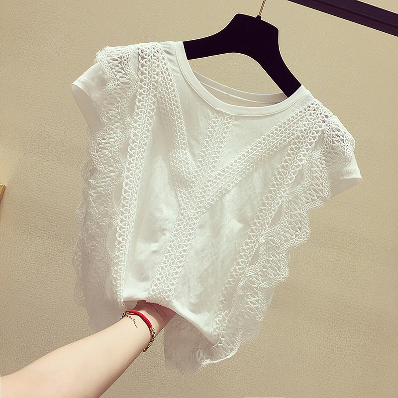 Title 5, Hollow Lace Ice Silk Cotton Short Sleeves