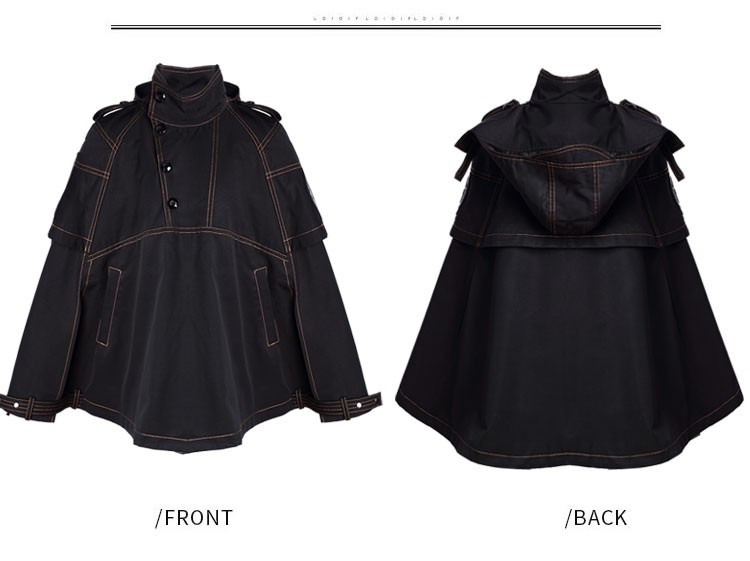 Kids Lightweight Poncho Coat Black Cape Jacket Windproof Spring Age 3-5Y — image 8