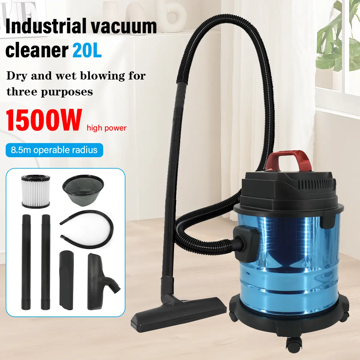 20L Wet And Dry Vacuum Cleaner 1500W