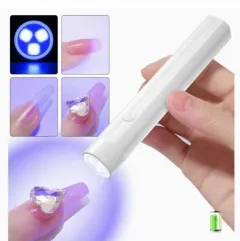 Handheld UV Light For Gel Nails, Mini Nail Light, Portable LED Nail Lamp, Cordless Rechargeable USB Nail Dryer For Fast Curing - White - View 1