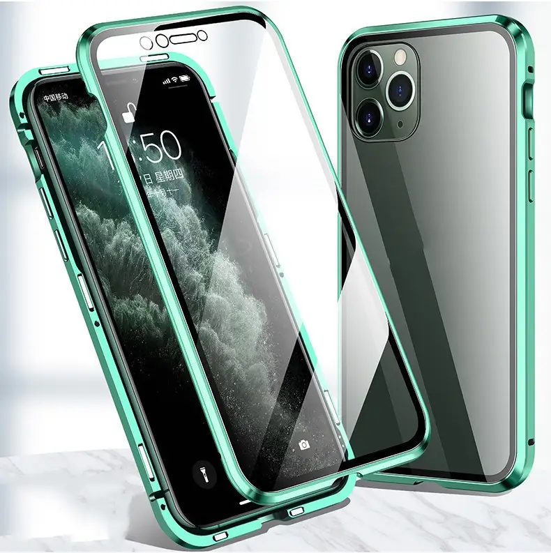 Magnetic Absorbing Glass Phone Case Protective Cover
