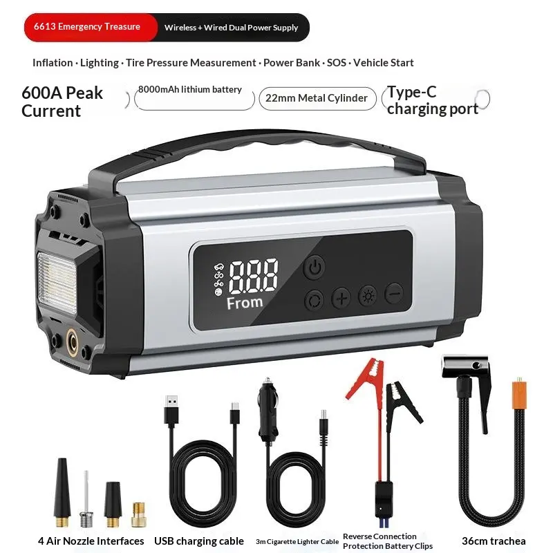 3-in-1 Portable Cordless Car Starter & Tire