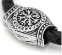 Two Color Viking Vintage Delicate Pattern Carved Beads Flat Beads Antique Silver - Shop at LoveMi