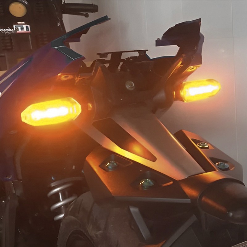 2Pcs Motorcycle Motorbike Turn Signal Lights Indicators Lamp Amber Mini LED 12V — image 10