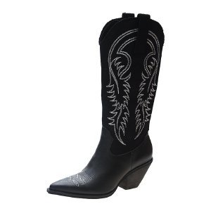 Net Red Embroidered Western Cowboy Boots Red - Shop at LoveMi