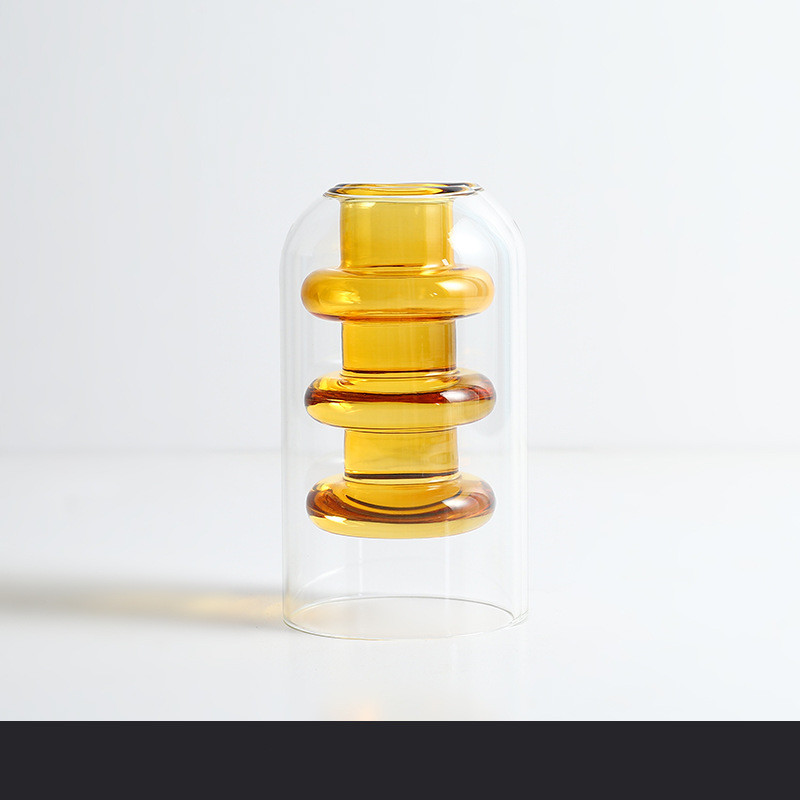 Home Decoration Accessories Nordic Ins Colourful Glass Transparent Vase Living R - Picture 12 of 12