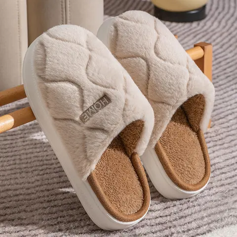 Plush Slippers Winter for Women Indoor Floor Bedroom Home