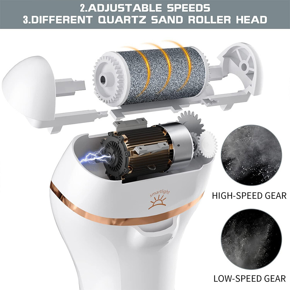 Electric Foot File Rechargeable Callus Hard Skin Remover Feet Pedicure 2 Speeds — image 9