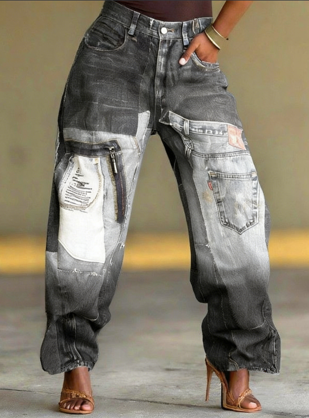 Spliced Workwear Jeans