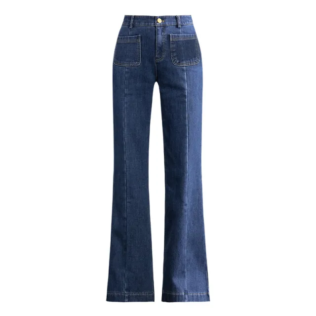 Women's High Waist Flared Jeans Wide Leg Pants Blue - Shop at LoveMi