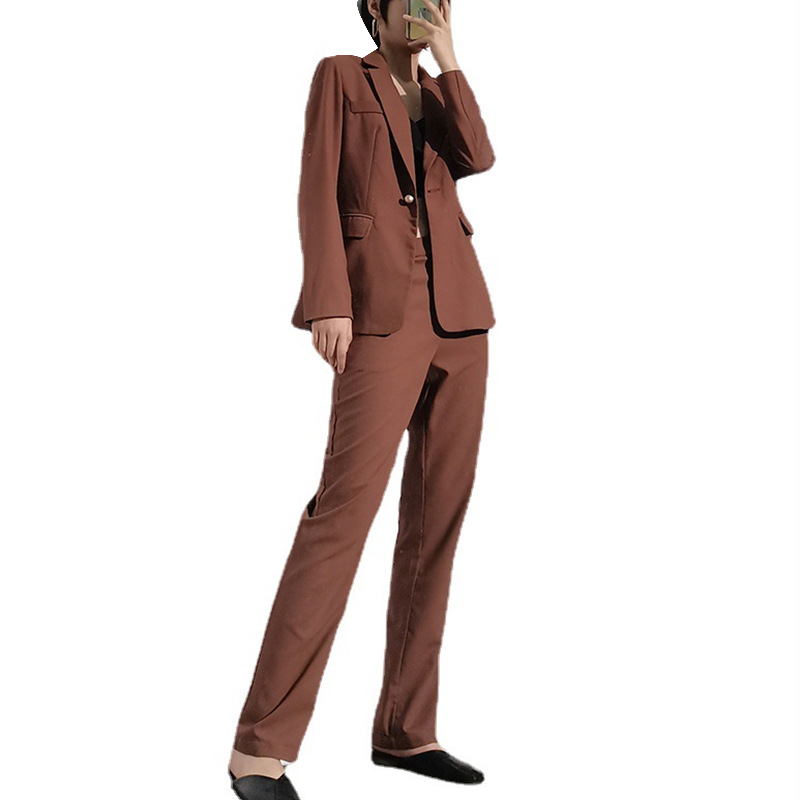 High Waist Slim Straight Pants Fashion Suit