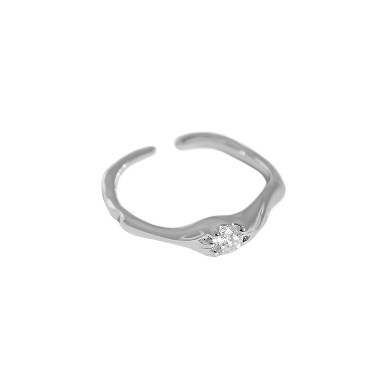 Small Design Sense Simple Temperament Zircon S925 Sterling Silver Ring Female