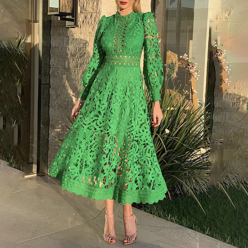Women's Fashion Vintage Heavy Embroidery Hollow Hem Dress — image 1