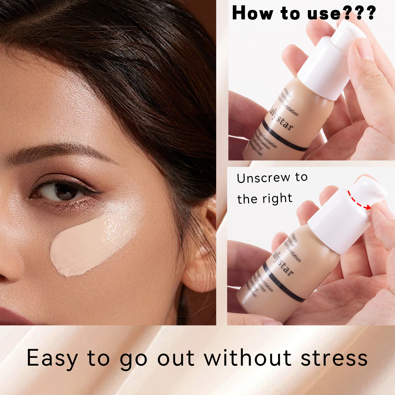 Concealer Long Lasting Makeup Setting Without Taking Off Makeup Liquid Foundation Facial Natural Moisturizing Foundation Make-up Set — foto 4