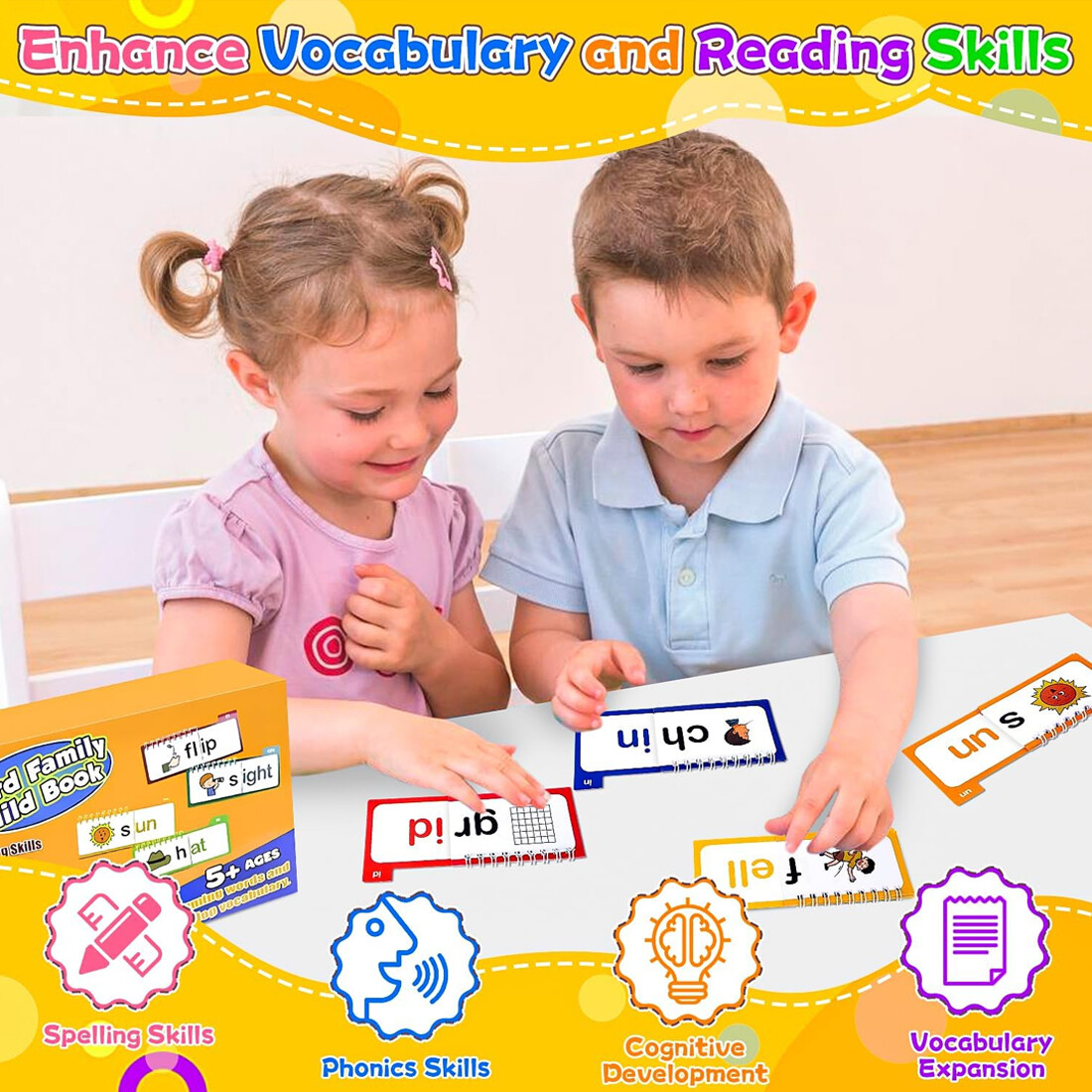 30 Read And Rhyme Flip Books,Word Families Flash Cards,
