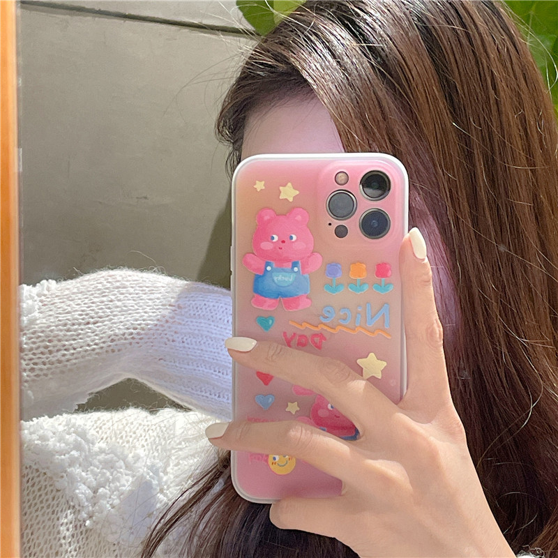Fashion Creative Love Flower Bear Rabbit Phone Case - Image 3