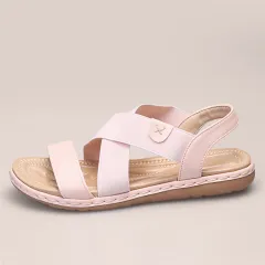 Women's Elastic Strap Casual Beach Sandals - Taupe-40 - View 1