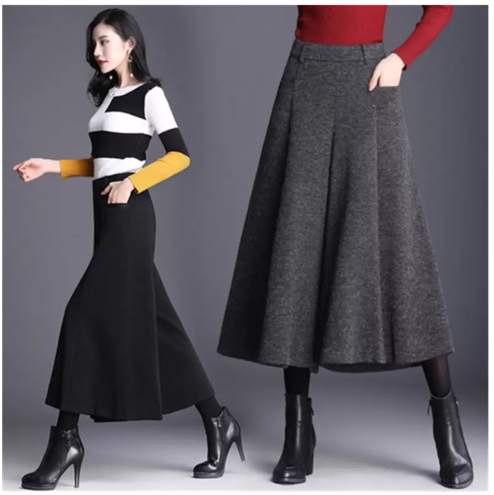 Title 6, Autumn And Winter New Woolen Trousers Cropped T...