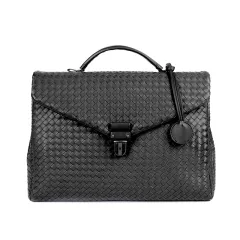Men's Handbag Business Casual Clamshell Knitting - Black - View 1