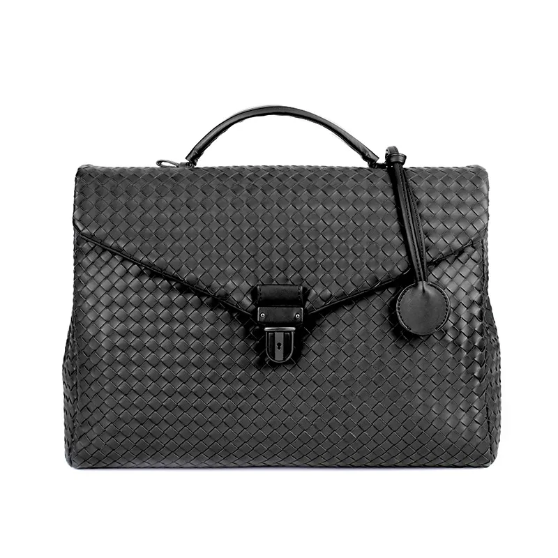Men's Handbag Business Casual Clamshell Knitting - Black