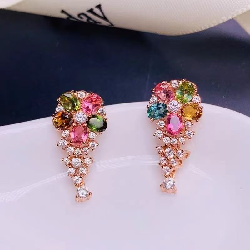New Minimal Vintage Style Stud Earrings, Inlaid Crystal Niche Trendy Versatile Elegant Personality Earrings For Women