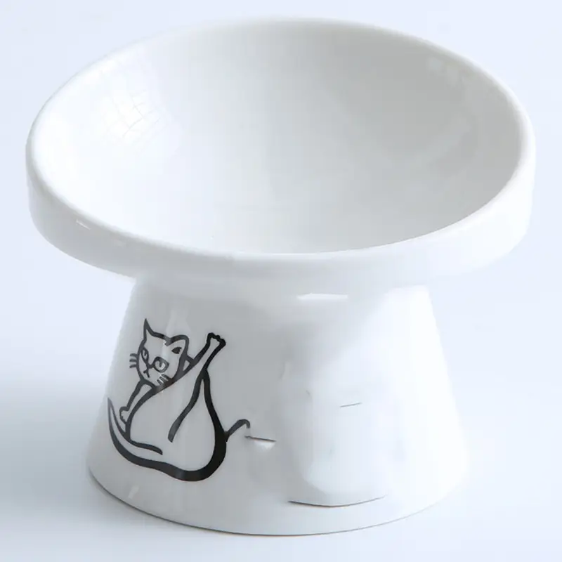Cat Bowl Ceramic High-foot Oblique Single Bowl
