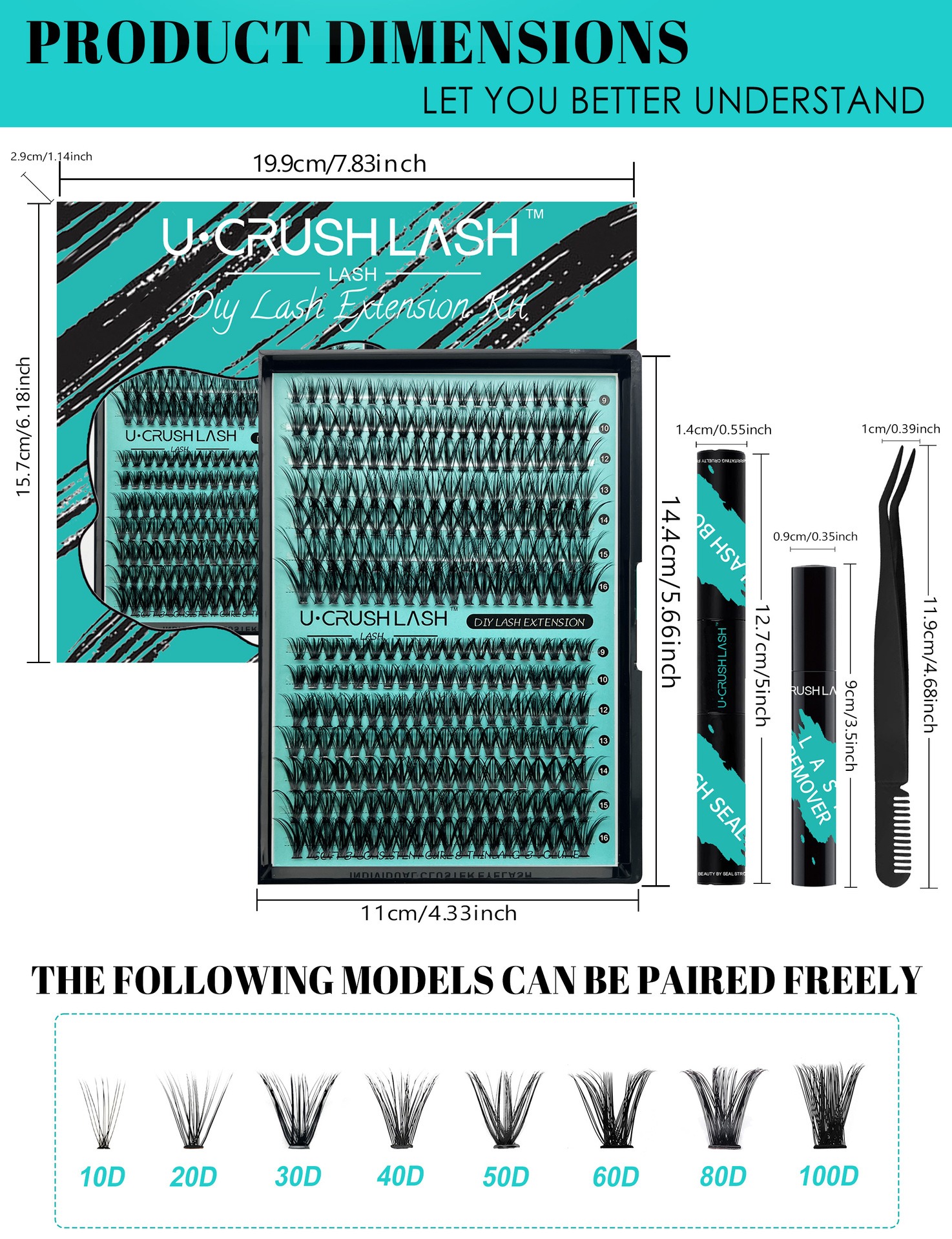 Individual Clusters Of Natural Black False Eyelashes Non-Adhesive Eyelashes Large Capacity Eyelashes 3