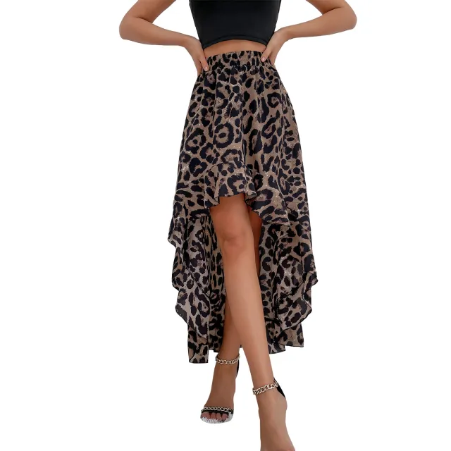 Casual Trend Irregular Printed Skirt A Line Skirt Leopard Print - Shop at LoveMi