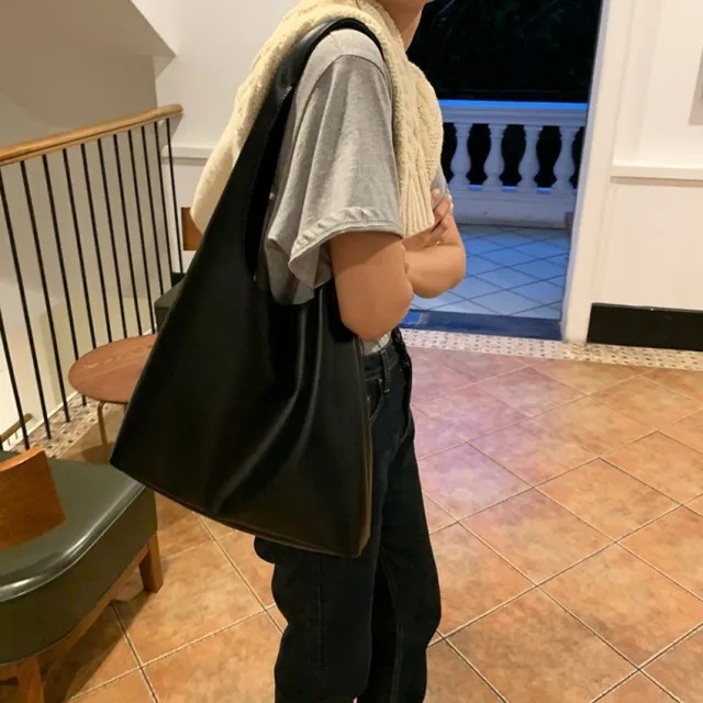 New Korea Ins Senior Texture Of Large Capacity Shoulder Tote Bag Black - Shop at LoveMi