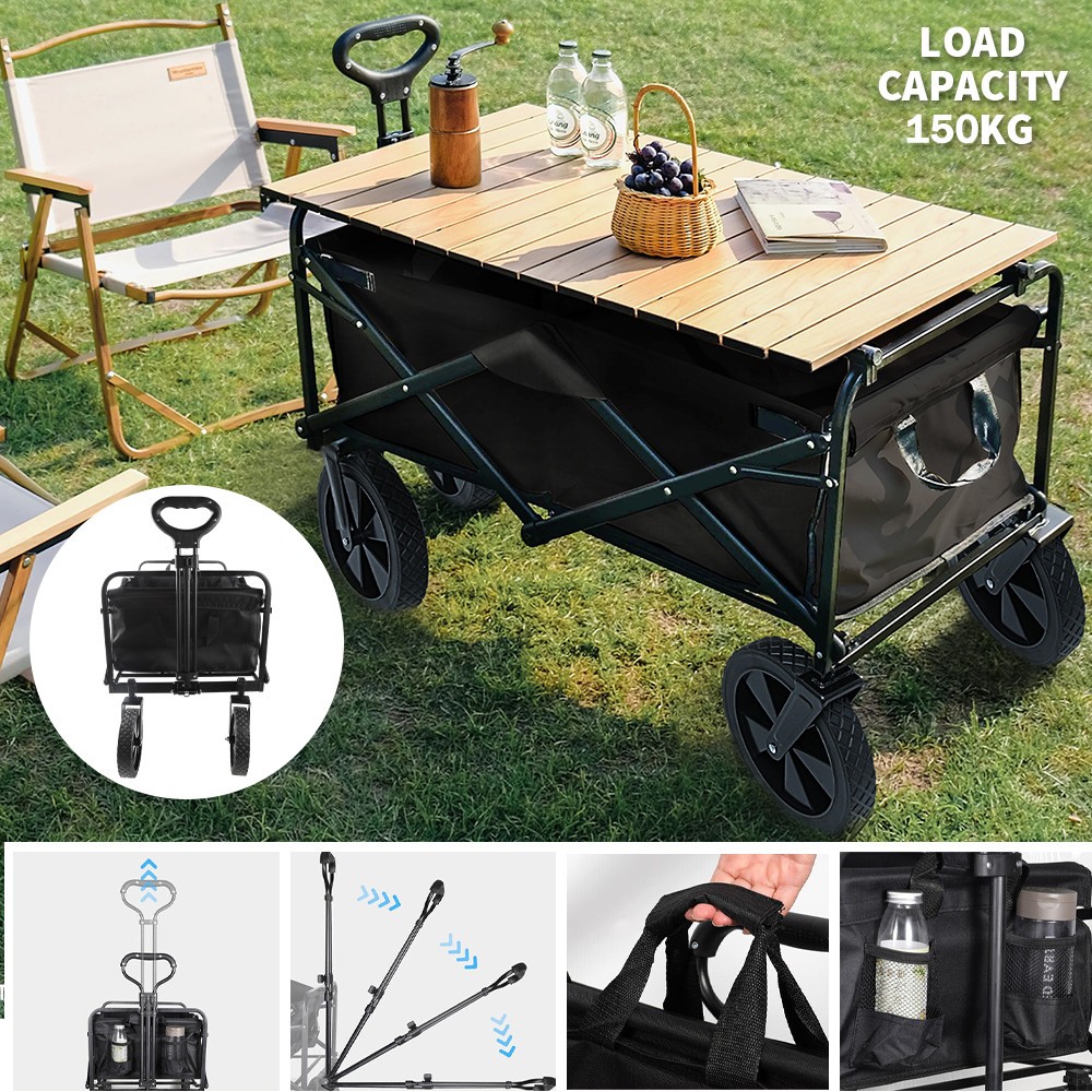 330LB Heavy Duty Foldable Trolley Cart Wagon Garden Beach