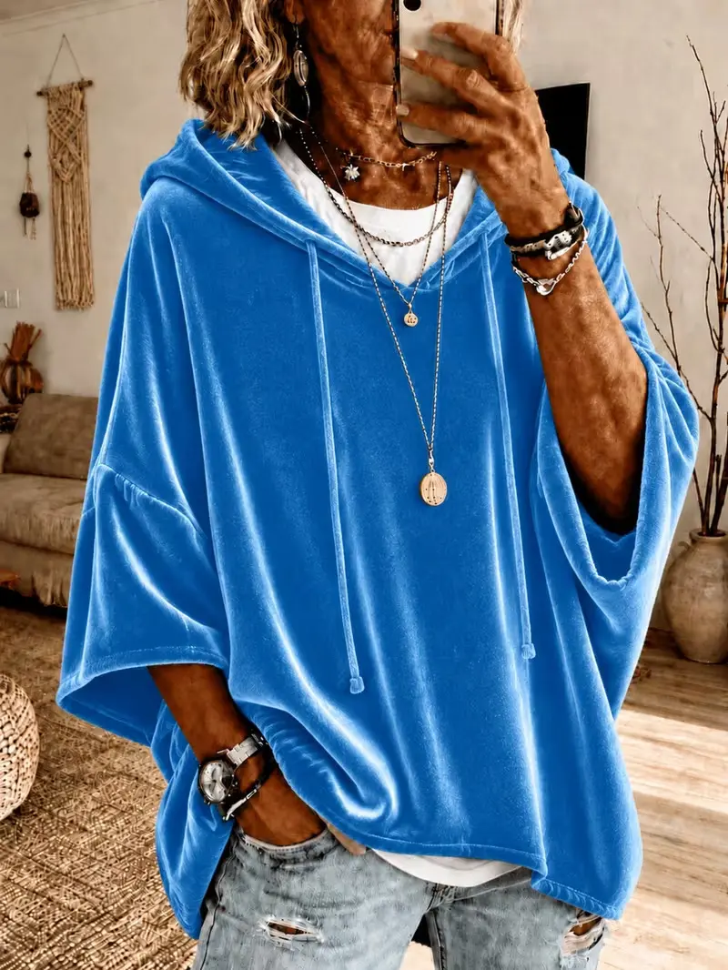 Annuo Women's New Autumn Winter Velvet Hooded