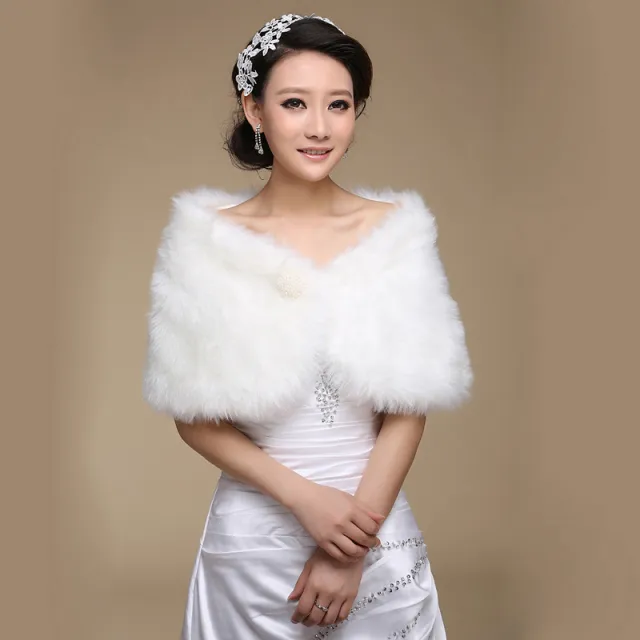 Fur Shawl Dress Warm Rabbit Fur White - Shop at LoveMi