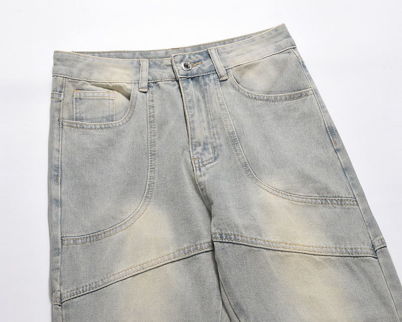 Title 7, Heren casual jeans, recht en los, met een used ...