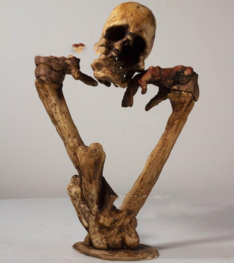 Eternal Heart Skull Resin Ornament (As shown-15cm)