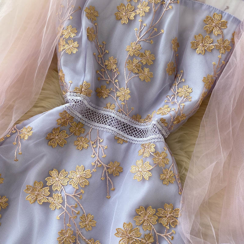 Embroidered Mesh Midi Dress, picture 6 of 7